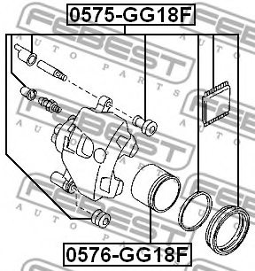 FEBEST 0575-GG18F Repair Kit, brake caliper